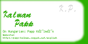 kalman papp business card